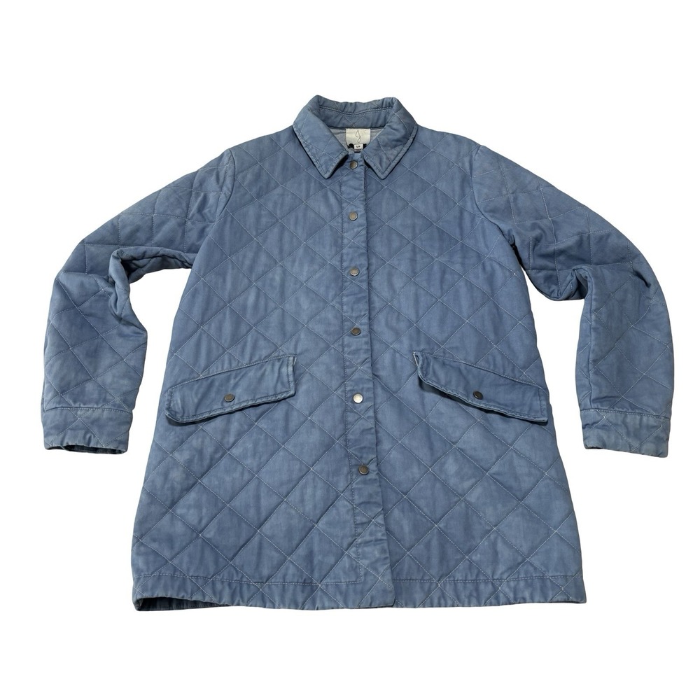 Joie Women's Rare Blue Quilted Jacket Snap Up Size S/P‎ - 20.5 x 30